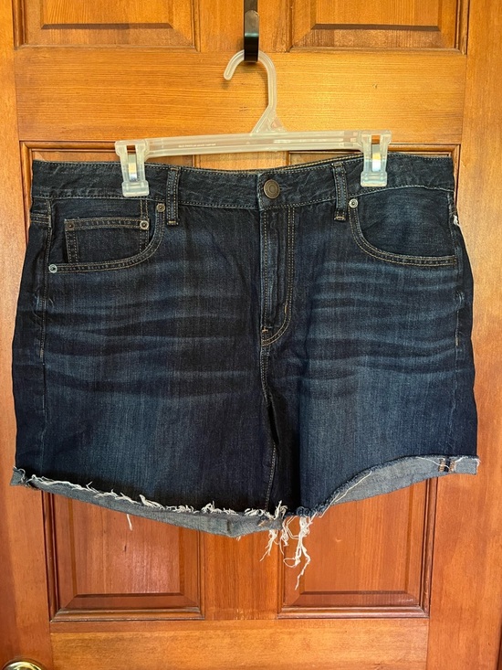 American Eagle Outfitters Pants - American Eagle Dark Wash Denim Jean Cutoff Shorts Raw Hem Size 16